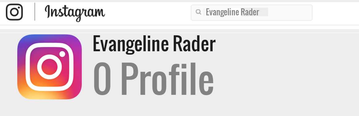 Evangeline Rader instagram account