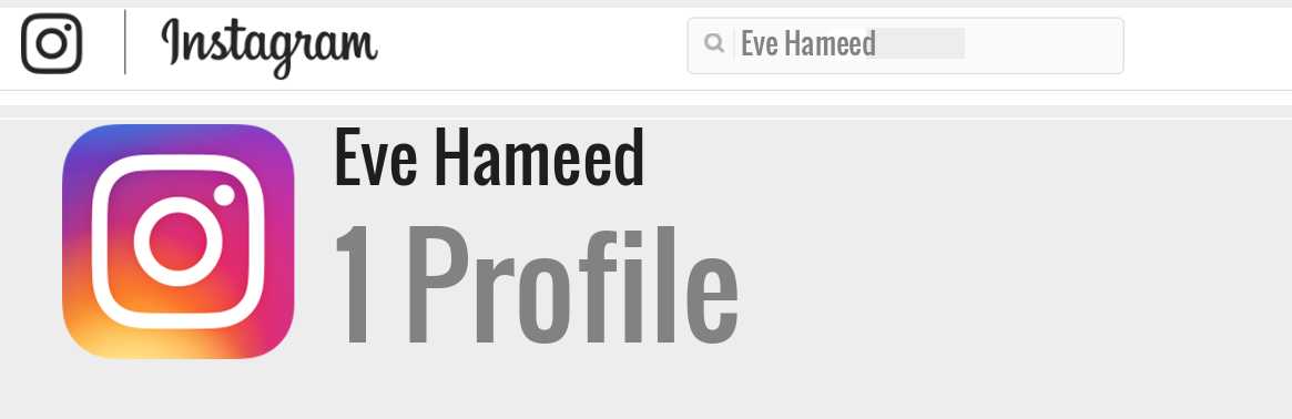 Eve Hameed instagram account