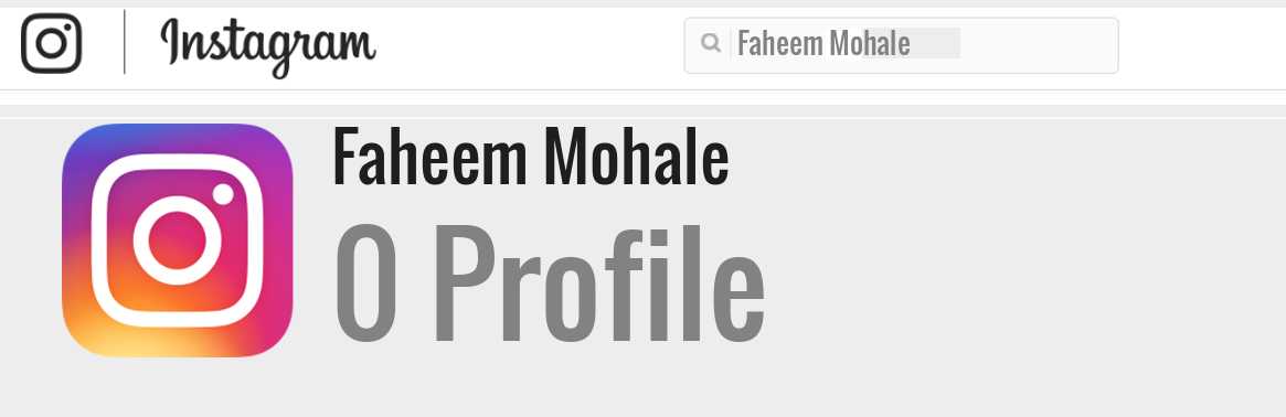 Faheem Mohale instagram account