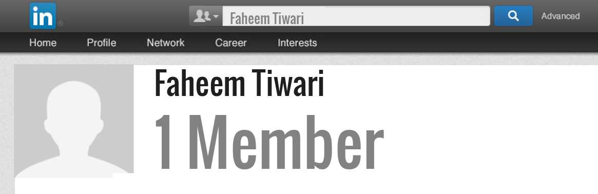 Faheem Tiwari linkedin profile