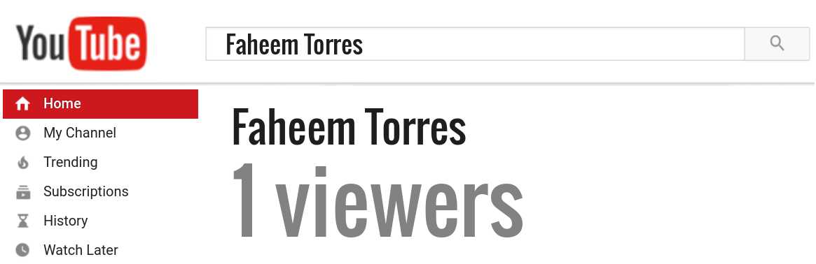 Faheem Torres youtube subscribers