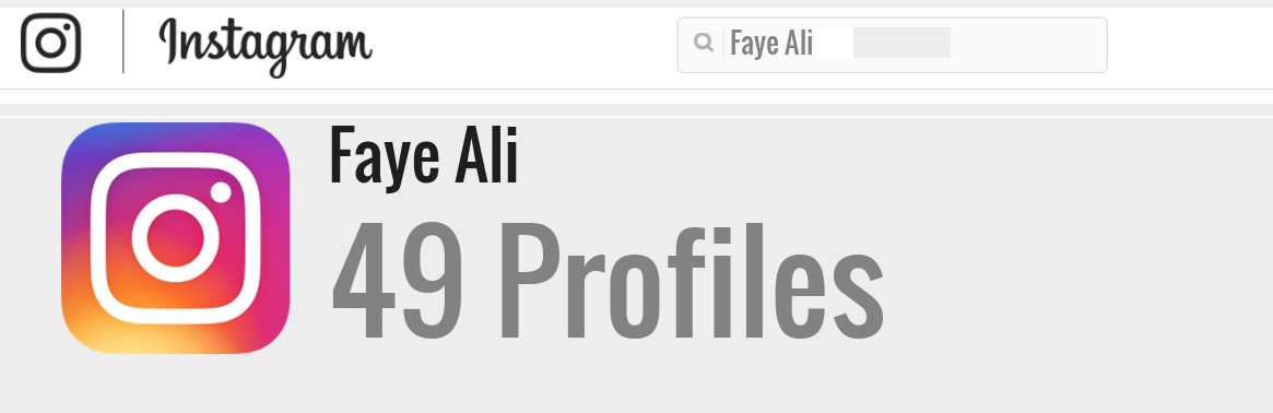 Faye Ali instagram account