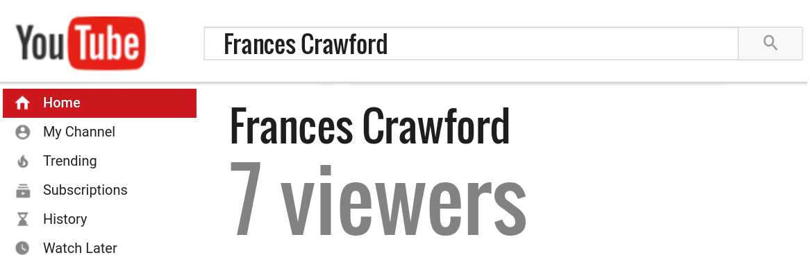 Frances Crawford youtube subscribers
