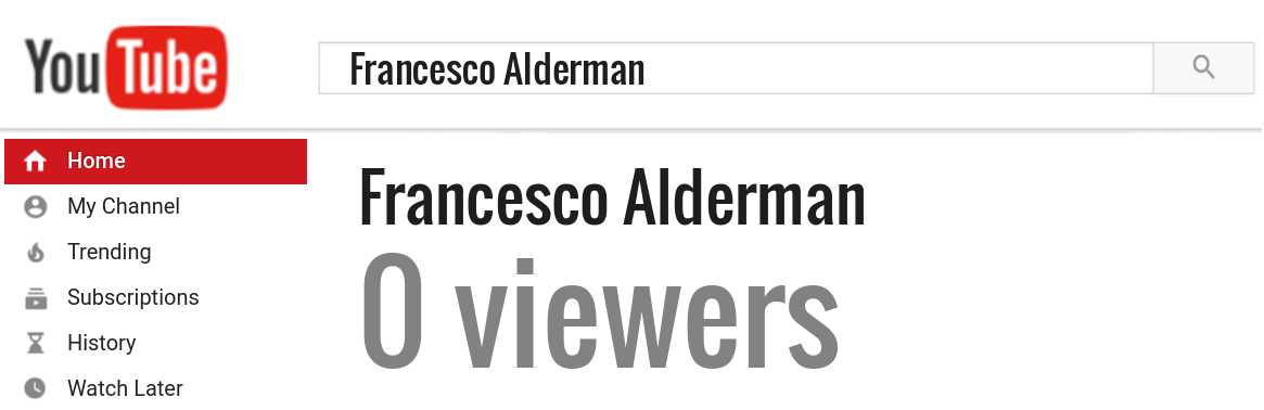 Francesco Alderman youtube subscribers