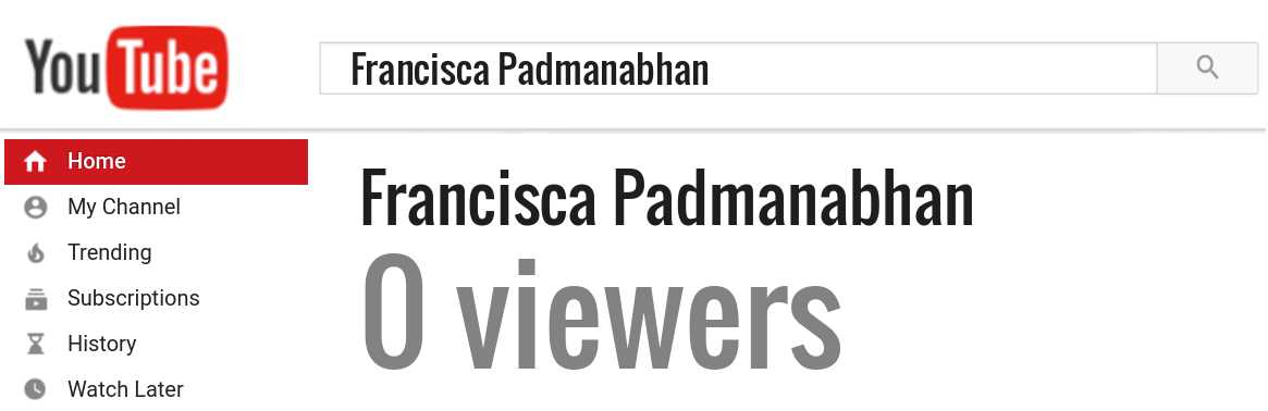 Francisca Padmanabhan youtube subscribers