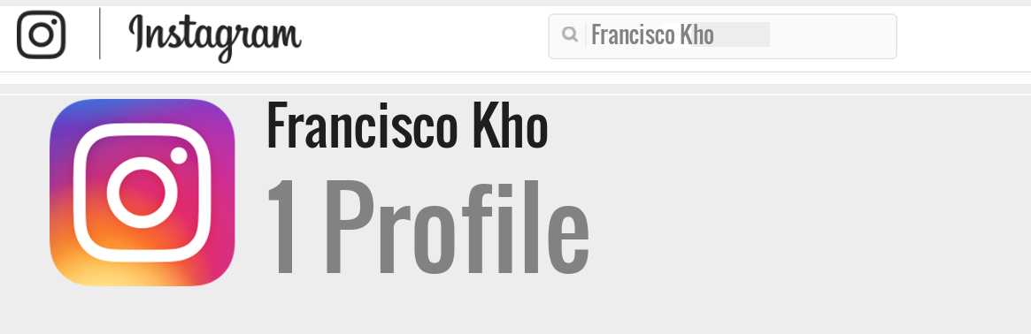 Francisco Kho instagram account