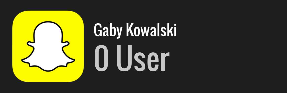 Gaby Kowalski snapchat
