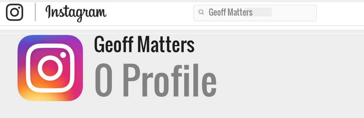 Geoff Matters instagram account