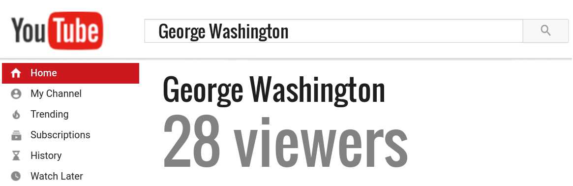 George Washington youtube subscribers