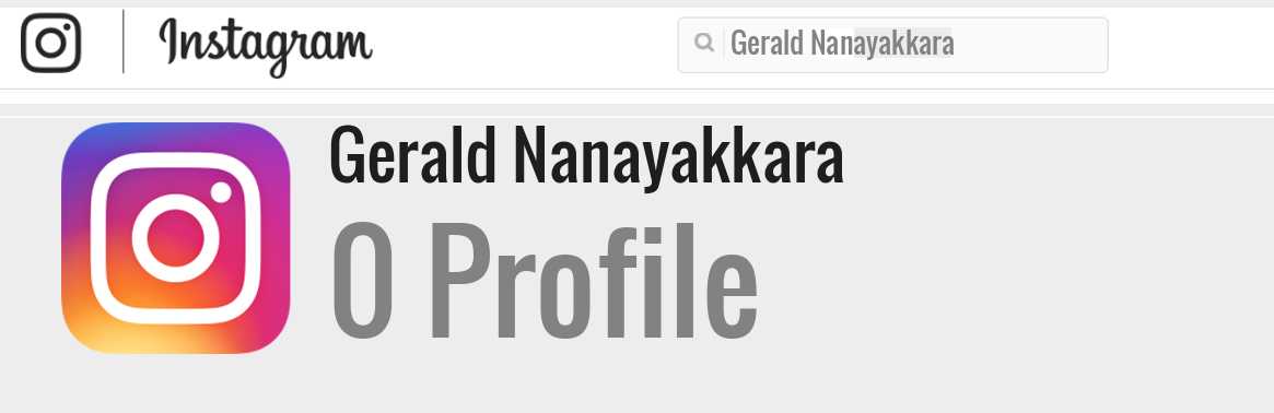 Gerald Nanayakkara instagram account
