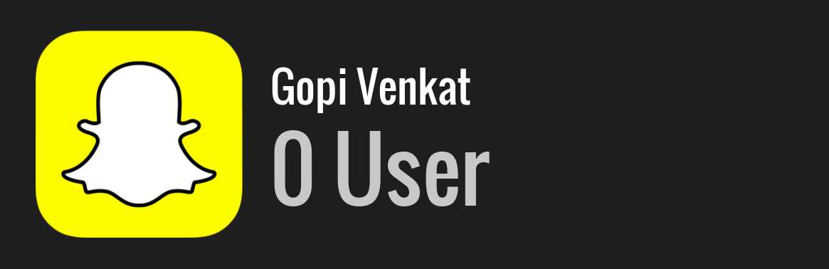 Gopi Venkat snapchat