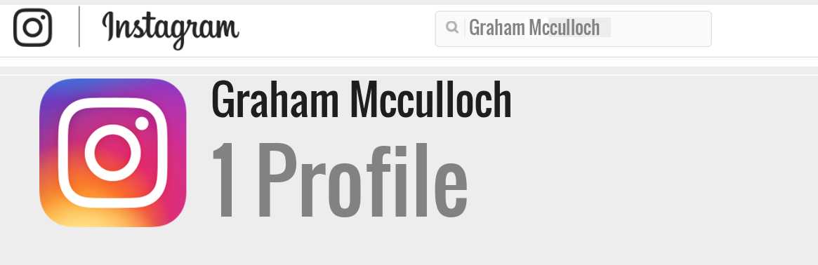 Graham Mcculloch instagram account