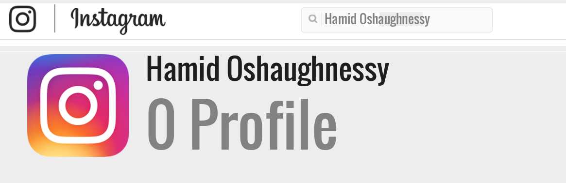 Hamid Oshaughnessy instagram account