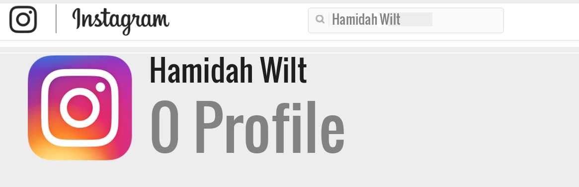 Hamidah Wilt instagram account