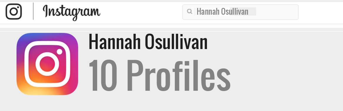 Hannah Osullivan instagram account