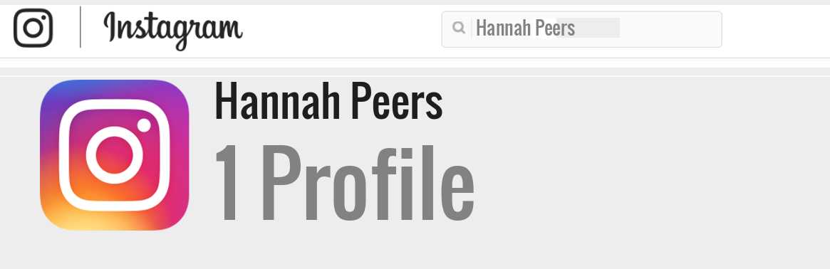 Hannah Peers instagram account
