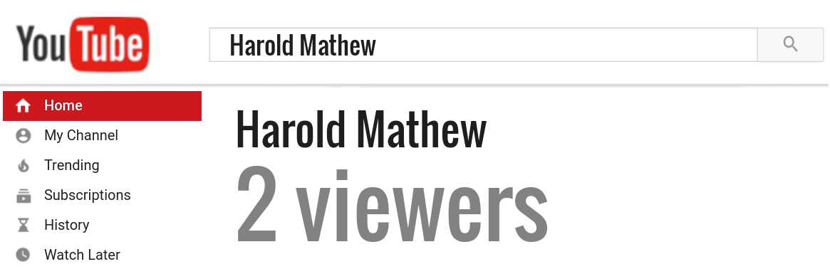 Harold Mathew youtube subscribers