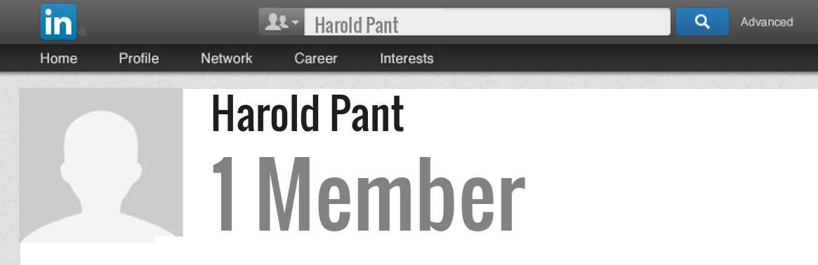 Harold Pant linkedin profile
