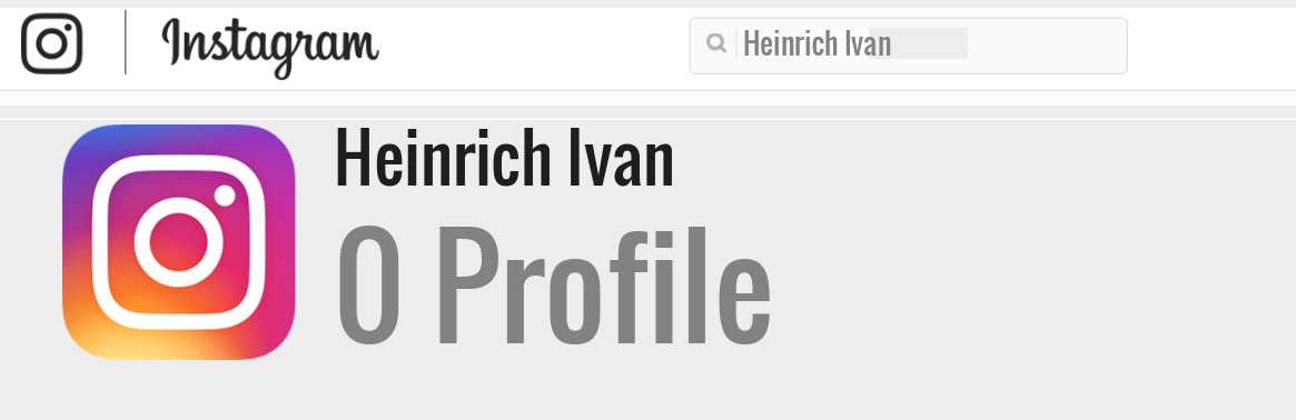 Heinrich Ivan instagram account