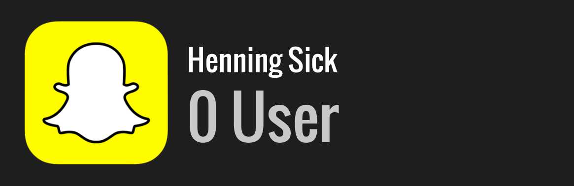 Henning Sick snapchat