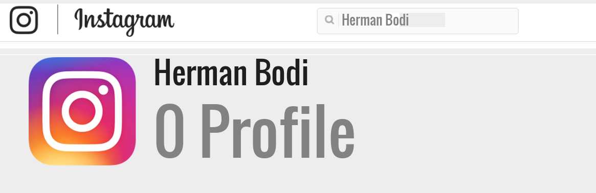 Herman Bodi instagram account