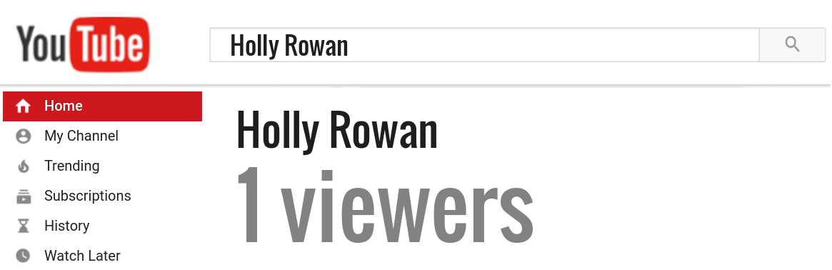 Holly Rowan youtube subscribers
