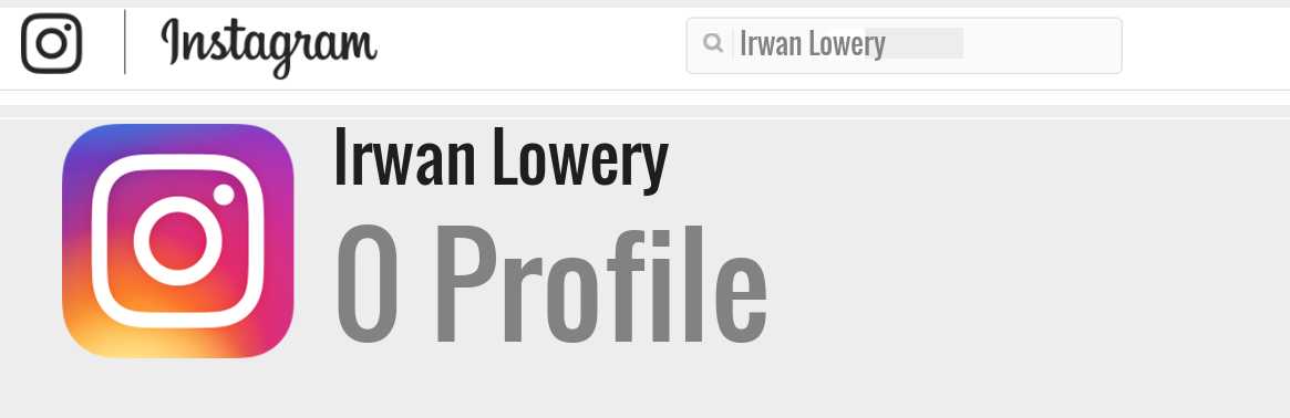 Irwan Lowery instagram account