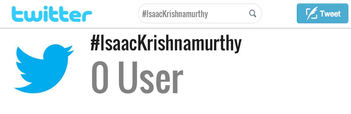 Isaac Krishnamurthy twitter account