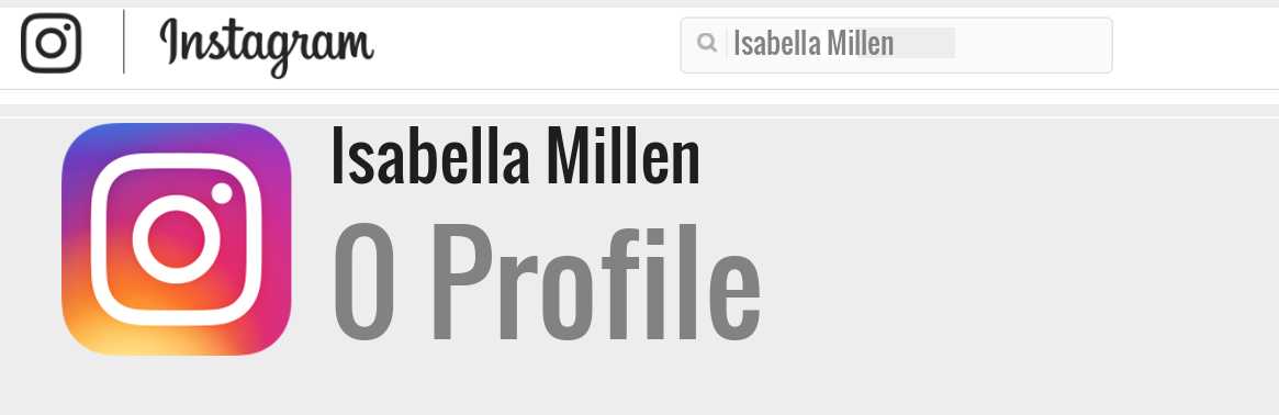 Isabella Millen instagram account