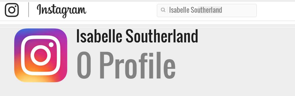 Isabelle Southerland instagram account