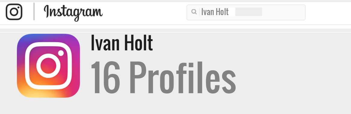 Ivan Holt instagram account