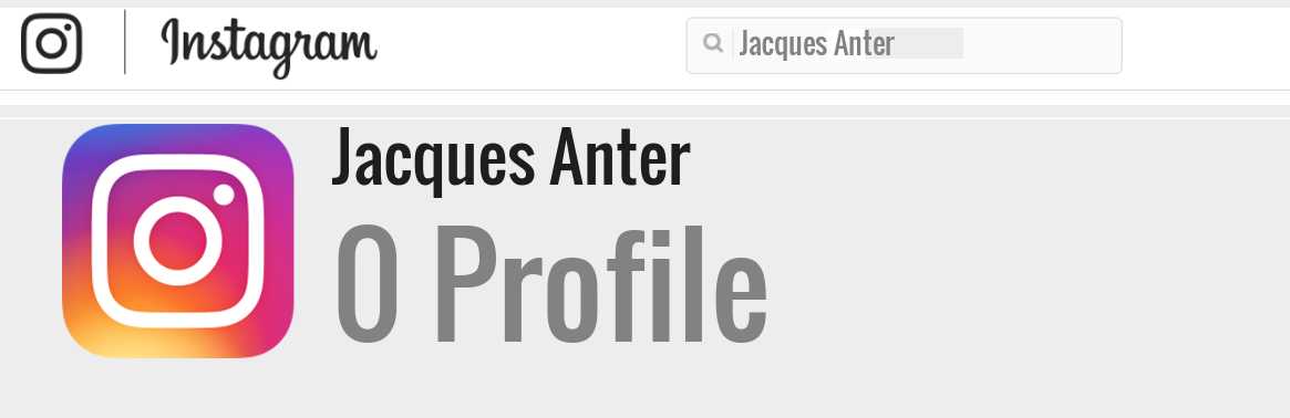 Jacques Anter instagram account