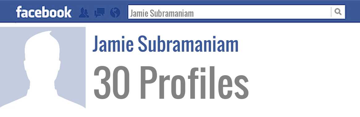 Jamie Subramaniam facebook profiles