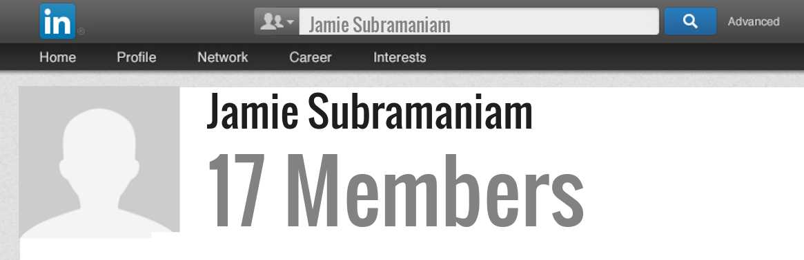 Jamie Subramaniam linkedin profile