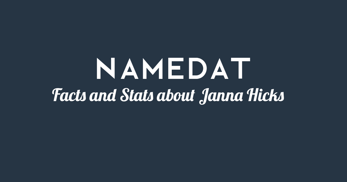 Janna Hicks Background Data, Facts, Social Media, Net Worth and more!