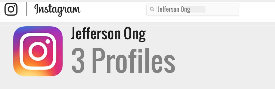 Jefferson Ong instagram account