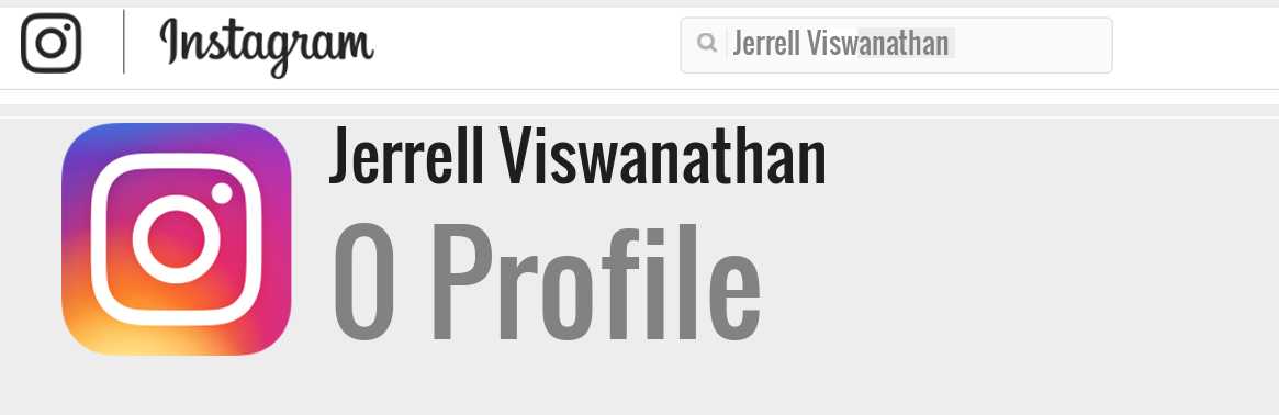 Jerrell Viswanathan instagram account