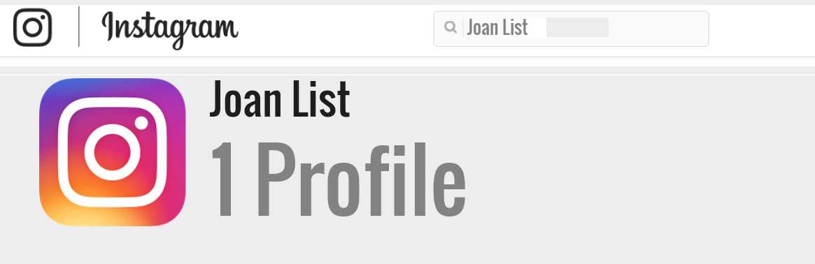 Joan List instagram account