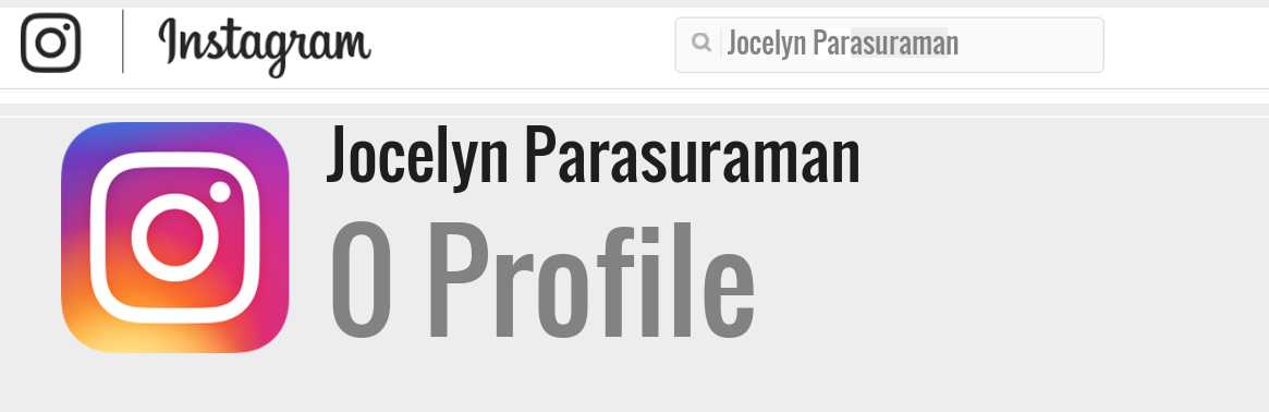 Jocelyn Parasuraman instagram account