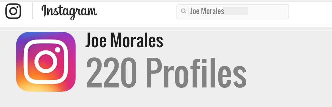 Joe Morales instagram account