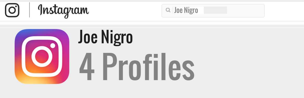 Joe Nigro instagram account