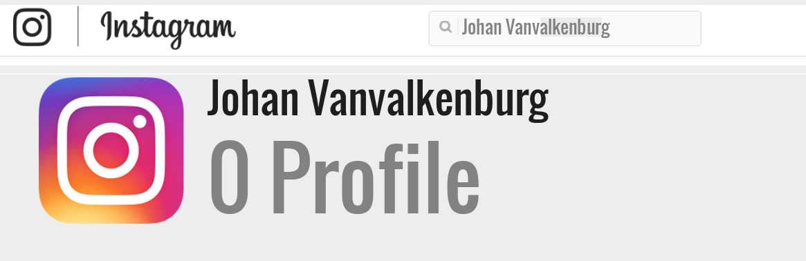 Johan Vanvalkenburg instagram account