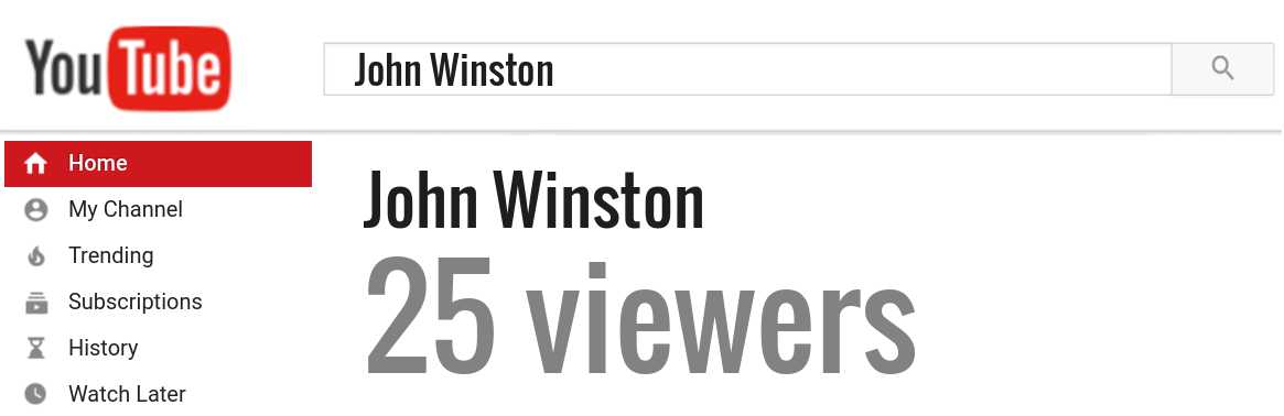 John Winston youtube subscribers
