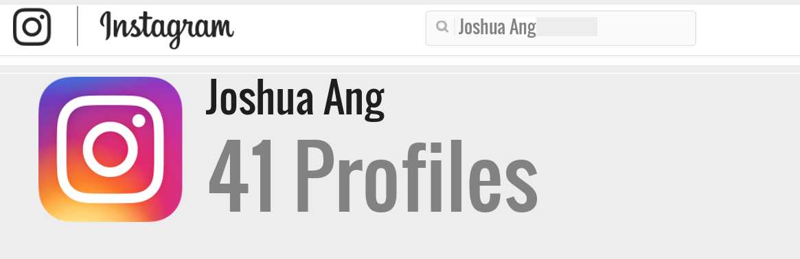 Joshua Ang instagram account