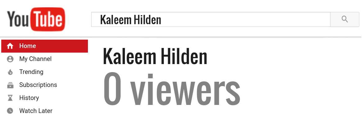 Kaleem Hilden youtube subscribers