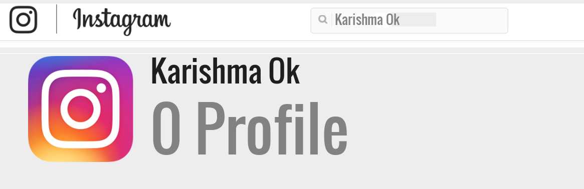 Karishma Ok instagram account
