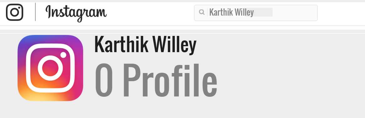Karthik Willey instagram account