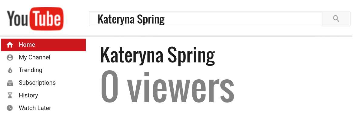 Kateryna Spring youtube subscribers