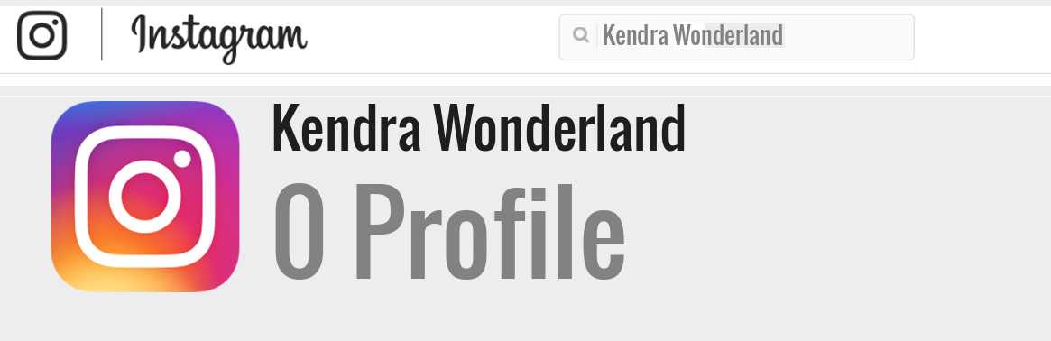 Kendra Wonderland instagram account