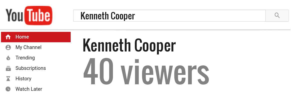 Kenneth Cooper youtube subscribers